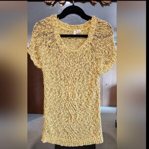 Moth Medium sunny yellow sweater dress/tunic. Beautiful braided detail